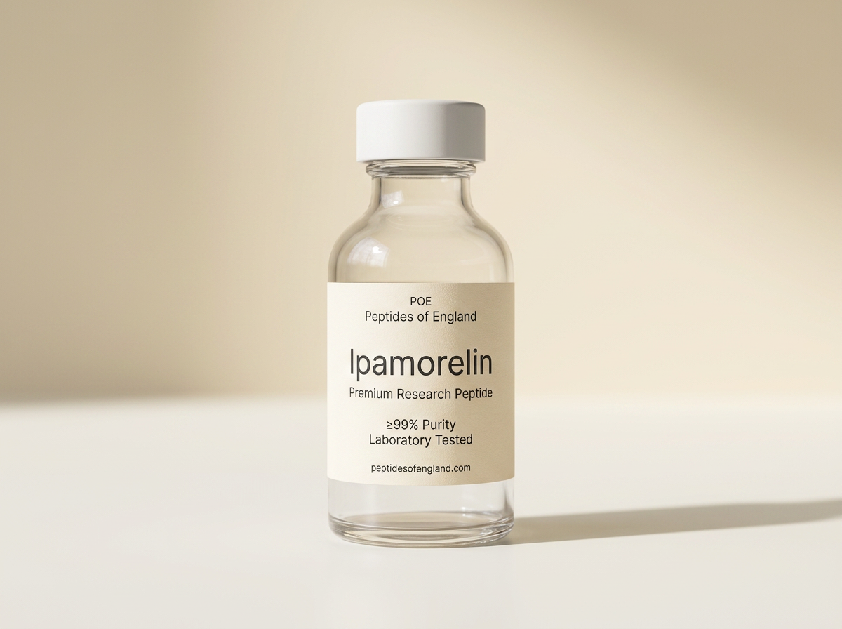 Ipamorelin research peptide bottle — Peptides of England