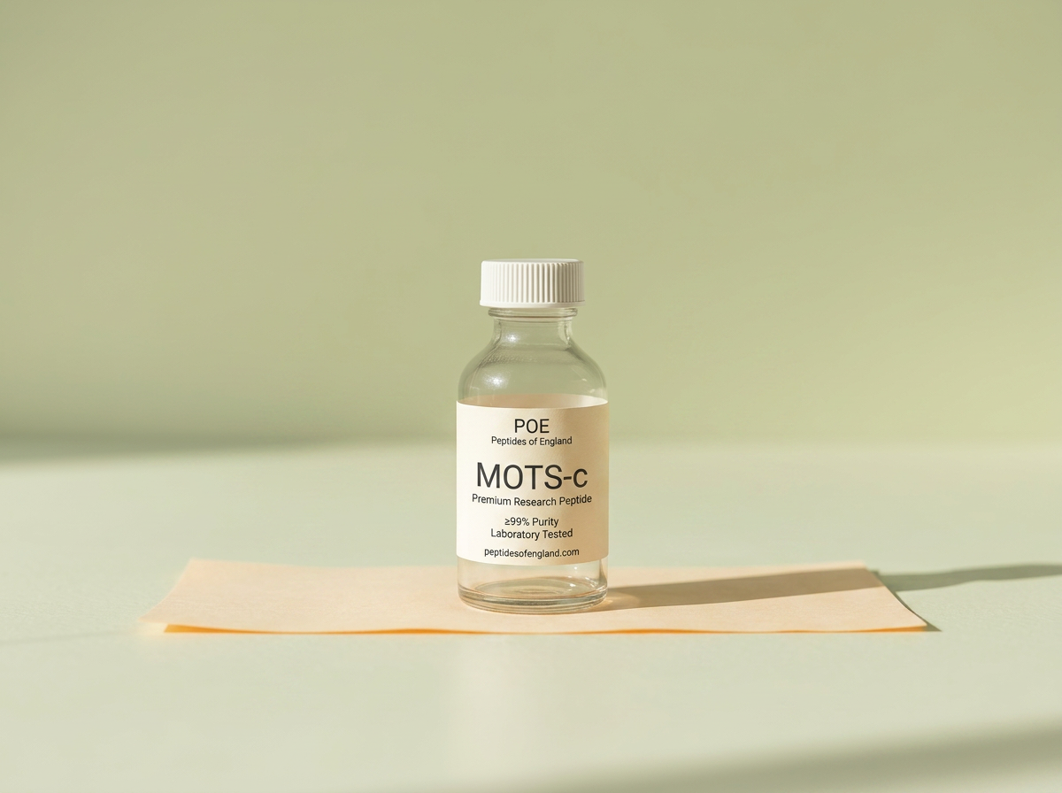 MOTS-c research peptide bottle — Peptides of England